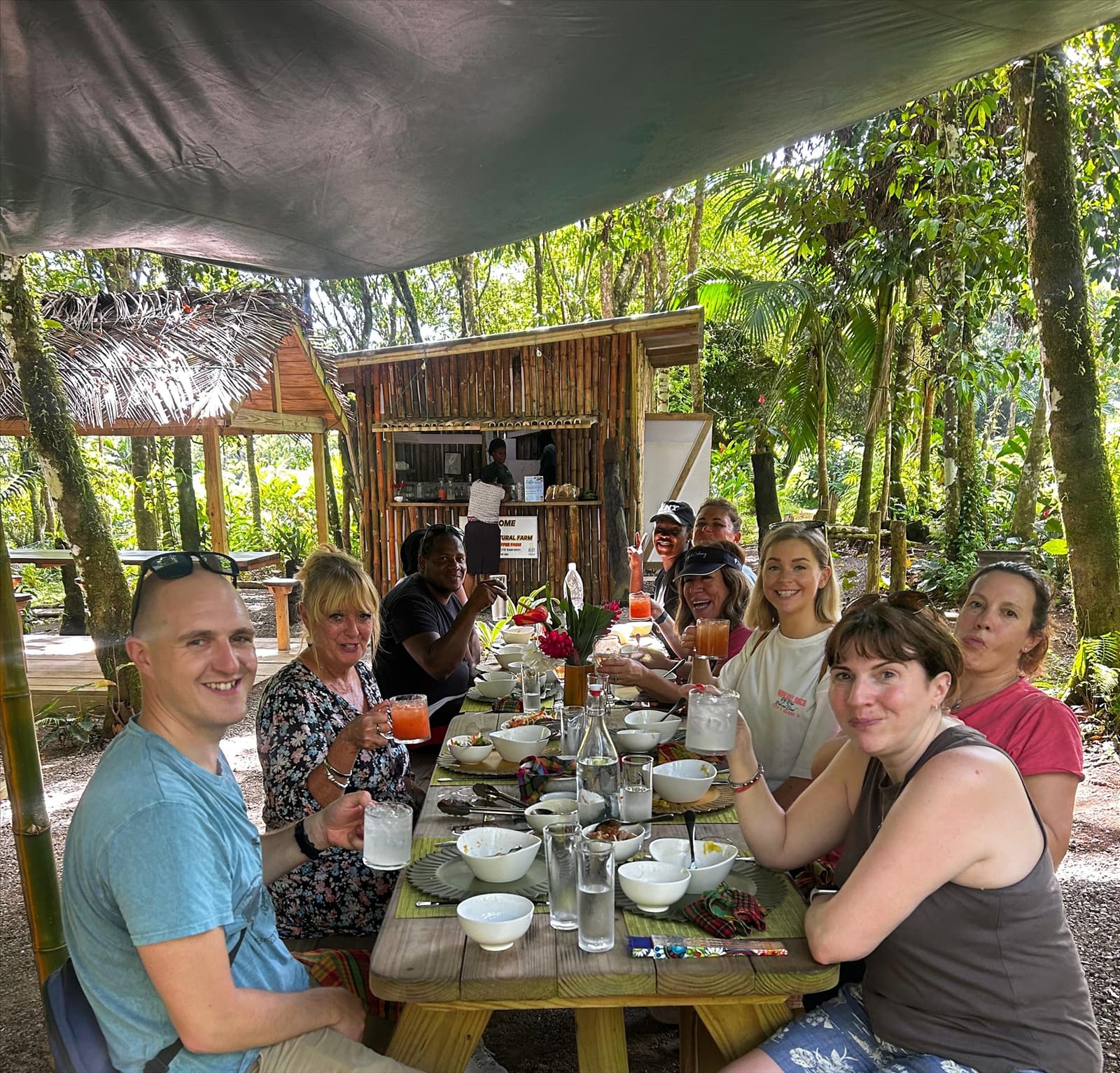Rainforest breakfast at Liamuiga Natural Farm