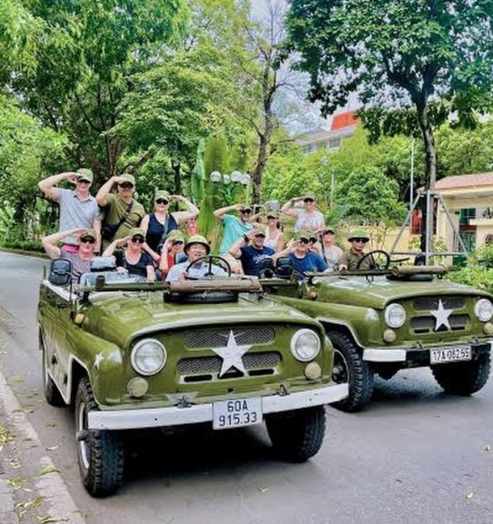Exploring Hanoi by jeep